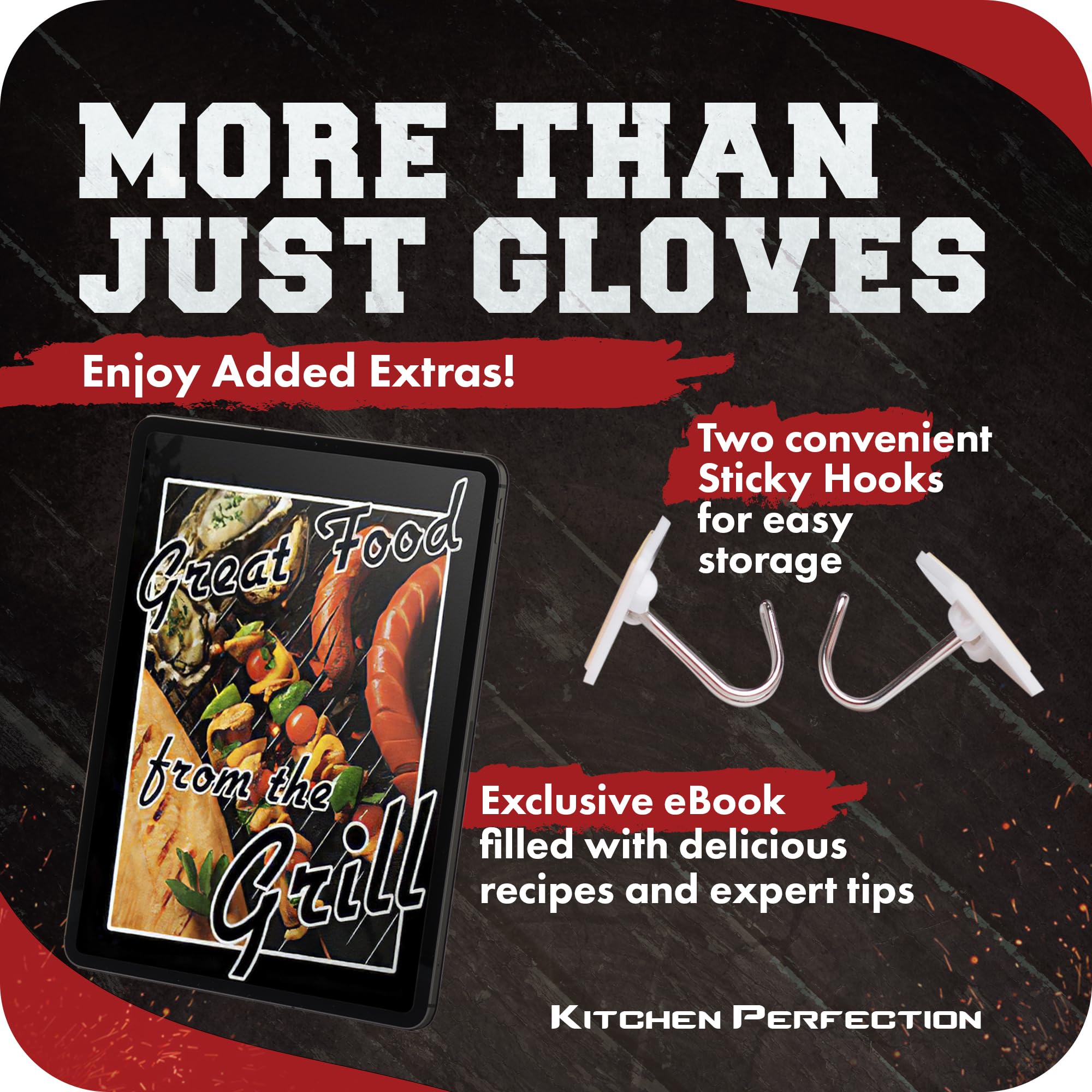 Heat Resistant Silicone BBQ Gloves for Smoker, Oven & Grill - Waterproof & Extreme Heat Protection - Perfect for Handling Hot Food, Grilling, Frying & Outdoor Cooking - Includes 3 Bonus Accessories