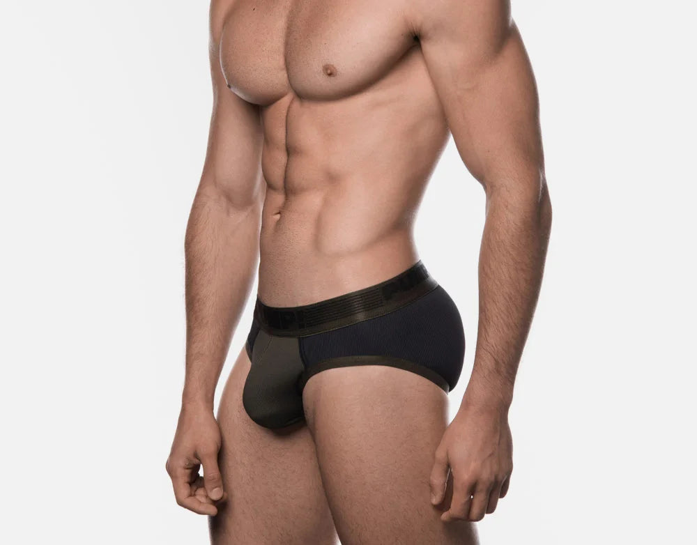 Military Ribbed Briefs for Men - High-Quality PUMP! Army Green Underwear - Comfortable & Durable for Workout, Outdoor Activities & Daily Wear