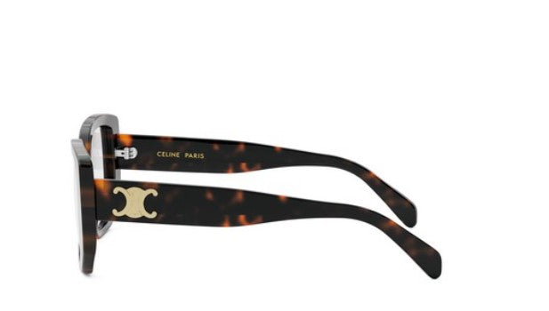 Celine TRIOMPHE CL50146I 052 Shiny Dark Havana Butterfly Women's Eyeglasses - Fashionable Designer Glasses for Women, UV Protection, Lightweight Frame - Perfect for Work, Reading & Everyday Wear