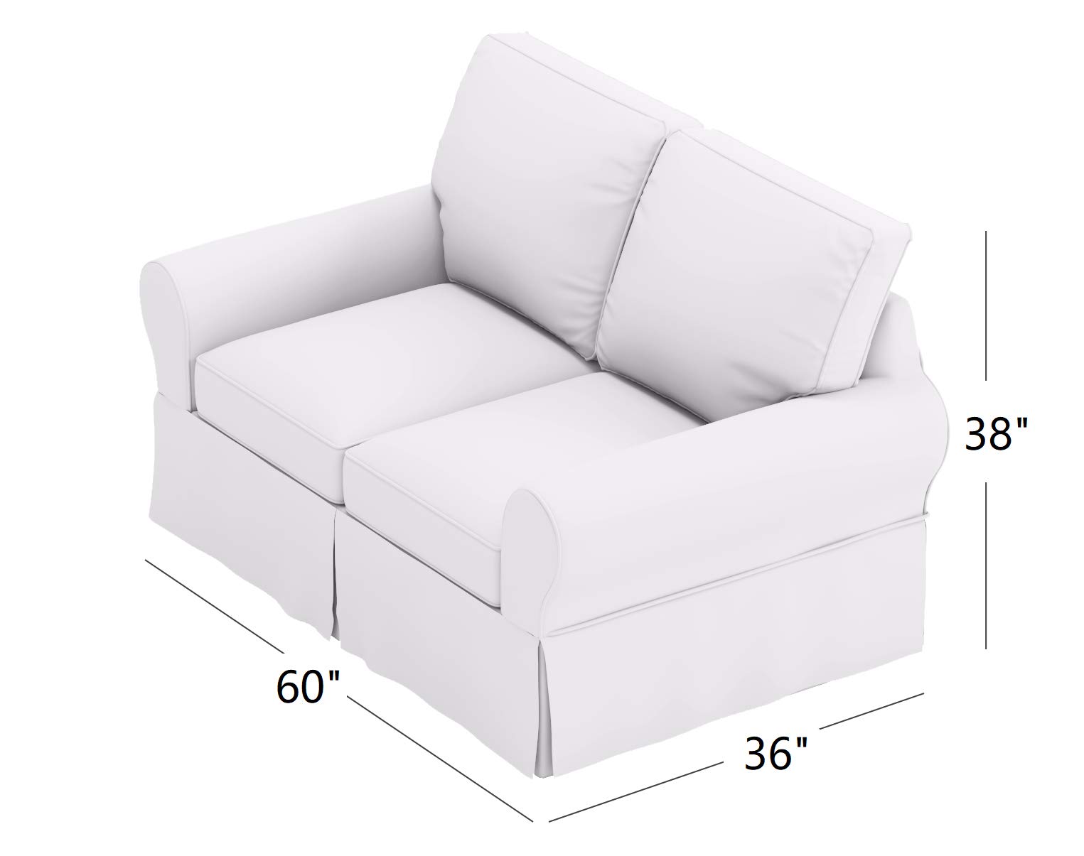 Custom-Made PB Basic Loveseat Slipcover - Polyester Flax Beige Sofa Cover | Compatible with Pottery Barn Furniture | Perfect for Living Room Protection & Style Upgrade