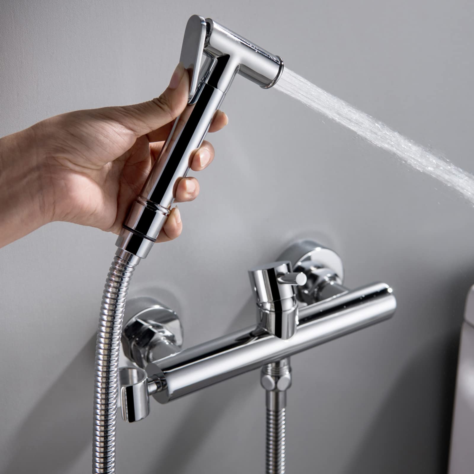 Portable Handheld Bidet Sprayer for Toilet with Hot & Cold Water Mixing Valve - Strong Pressure Bathroom Cleaning Tool for Personal Hygiene, Baby Care & Travel Use