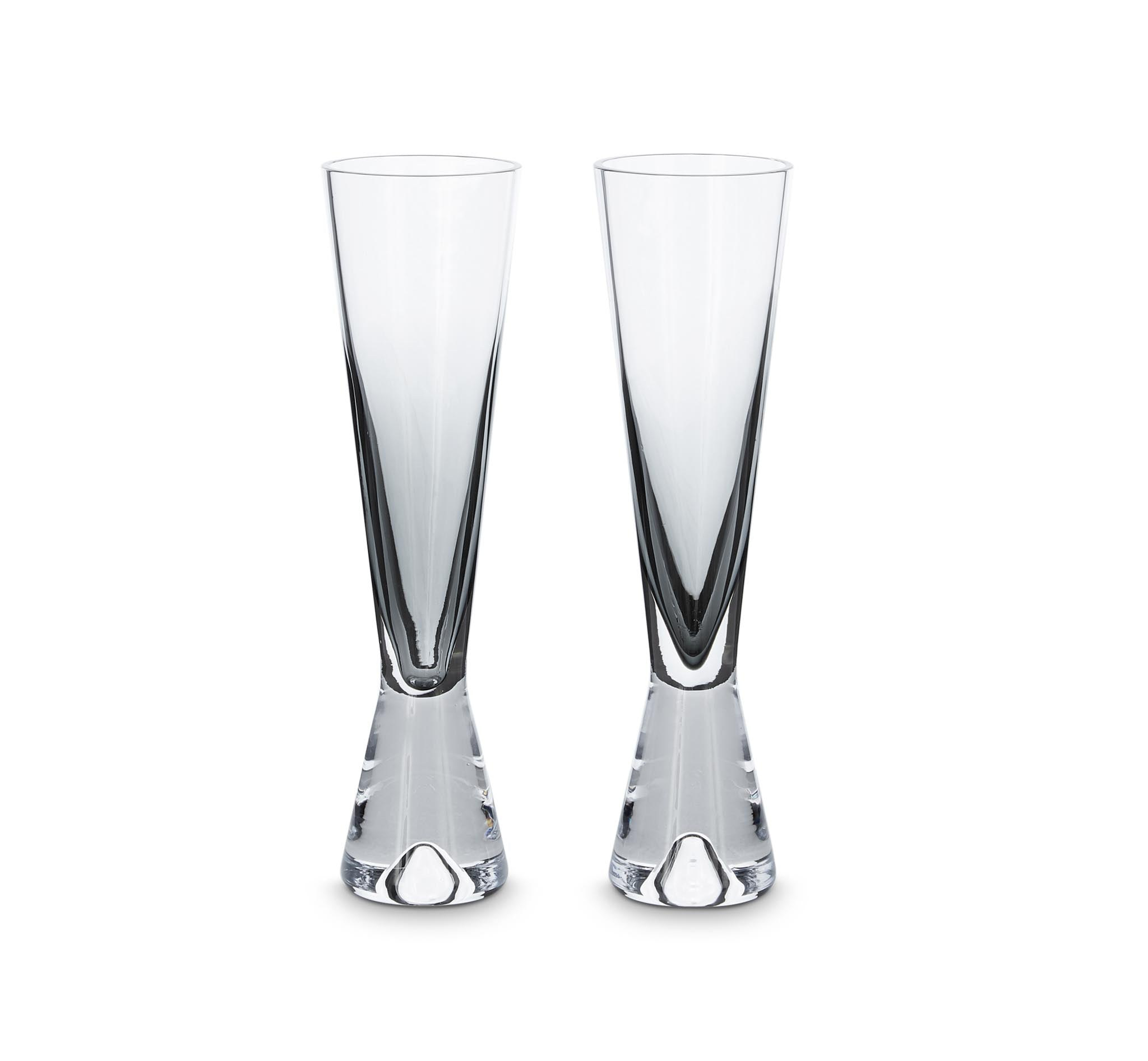 TOM DIXON Tank Champagne Glasses Set of 2 - Modern Black Stemware for Wine & Cocktails - Perfect for Weddings, Parties & Luxury Home Bar Decor