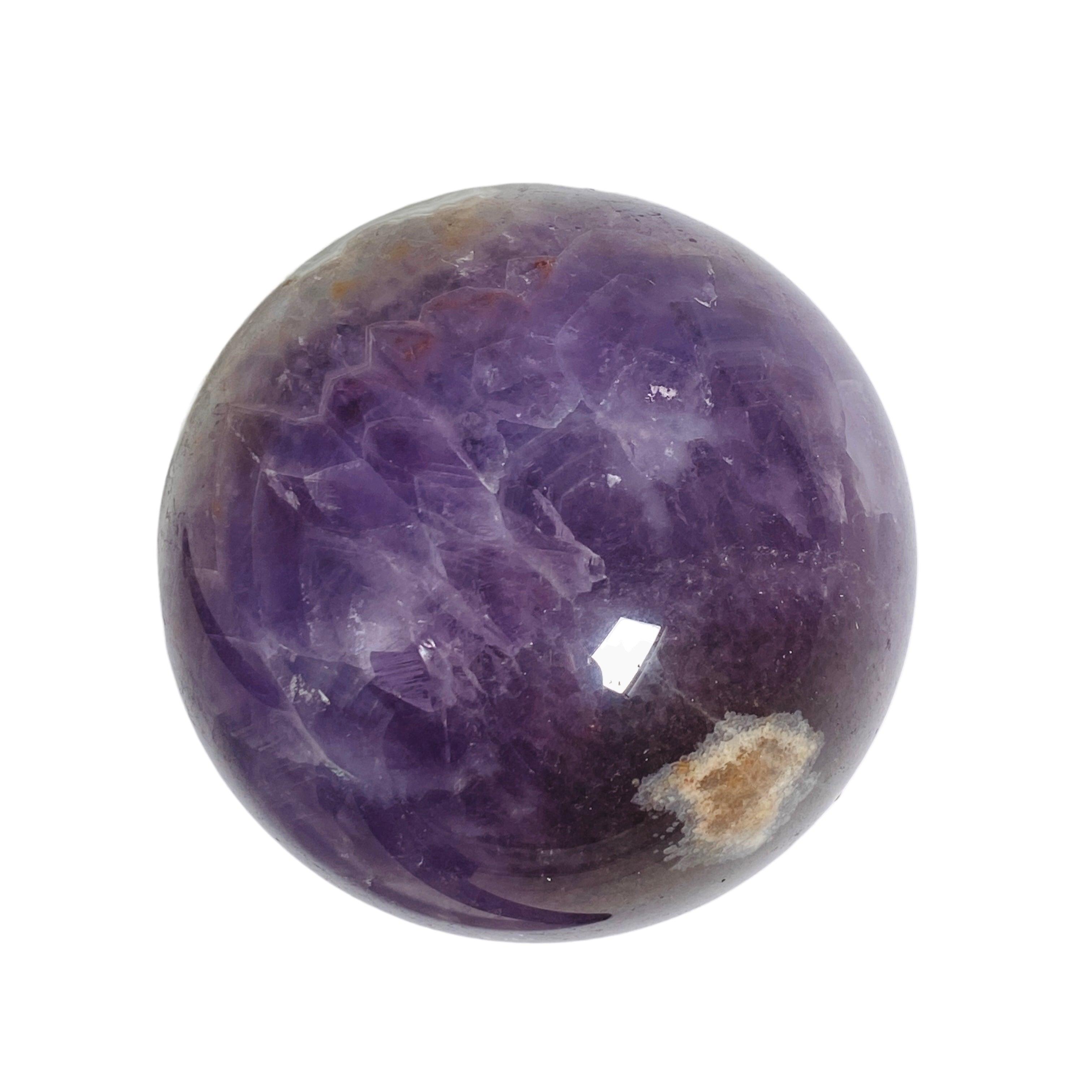 Natural Amethyst Agate Sphere - Healing Crystal for Meditation, Yoga & Home Decor - AMAS 02