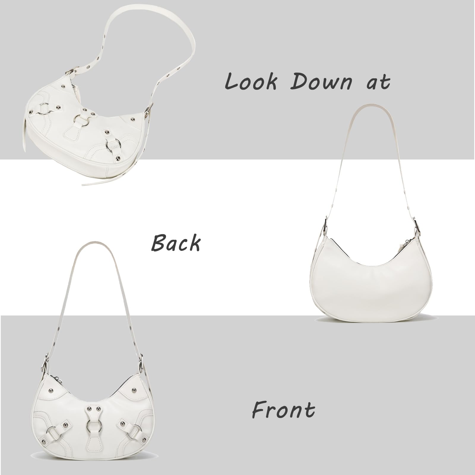 CATMICOO Y2K Shoulder Bag - Cute 90s Punk Underarm Purse for Women | Vintage Aesthetic Crossbody Bag | Perfect for Concerts, Raves & Streetwear Fashion