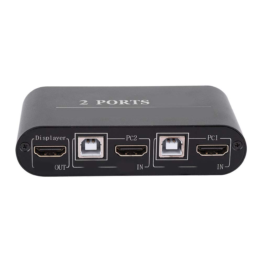 4K HDMI 2-in-1-Out Bi-Directional Switcher & Splitter - 2-Port USB Keyboard Mouse Printer Video Selector for Xbox, PS5, PC | Perfect for Gaming Setups & Home Office Workstations