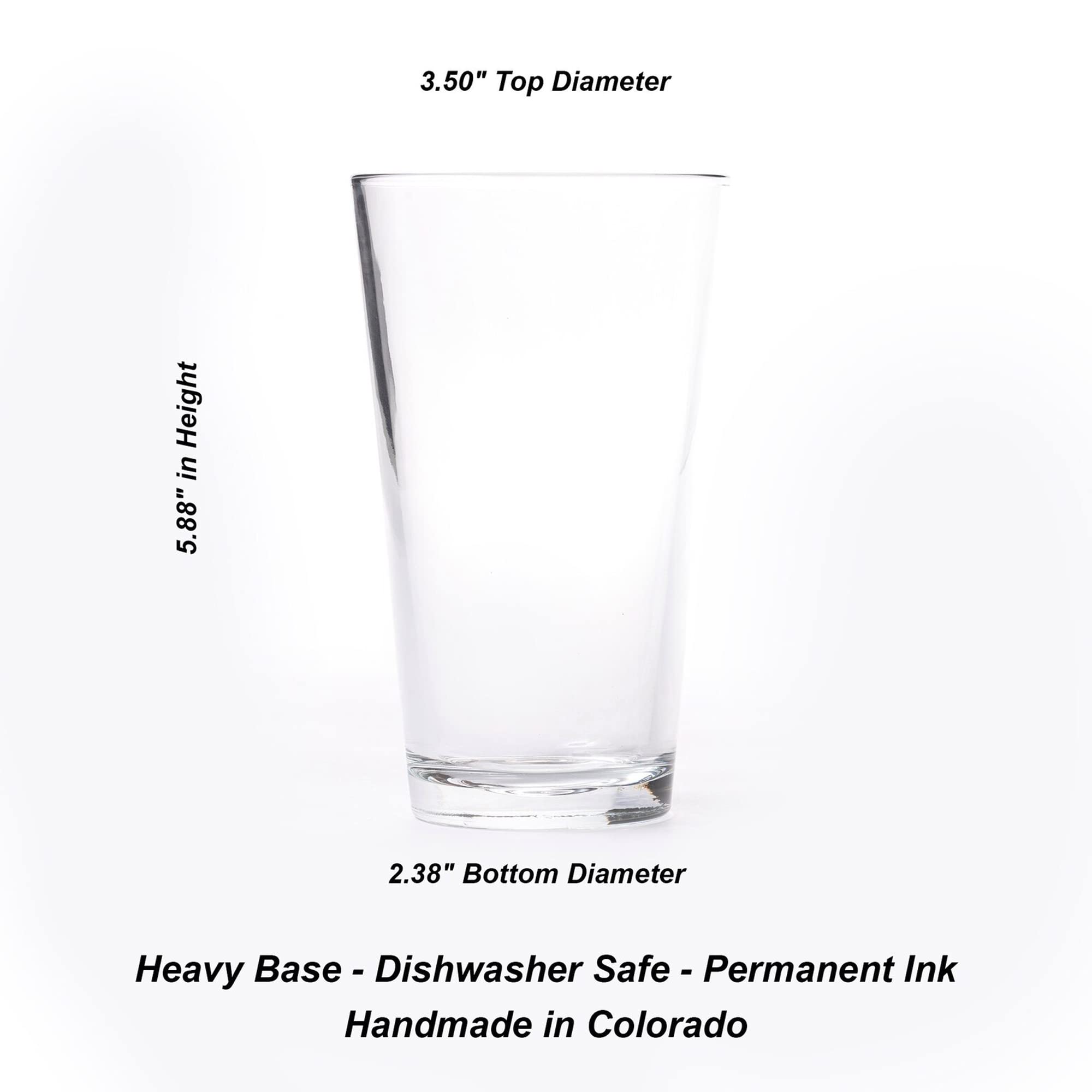 Black Lantern Set of 2 Pint Glasses - 16oz Screen Printed Beer & Water Drinking Glasses - Highball Tumblers for Bar, Home & Kitchen - Mountain Range Panoramic Design - Perfect for Parties, BBQs & Gifts