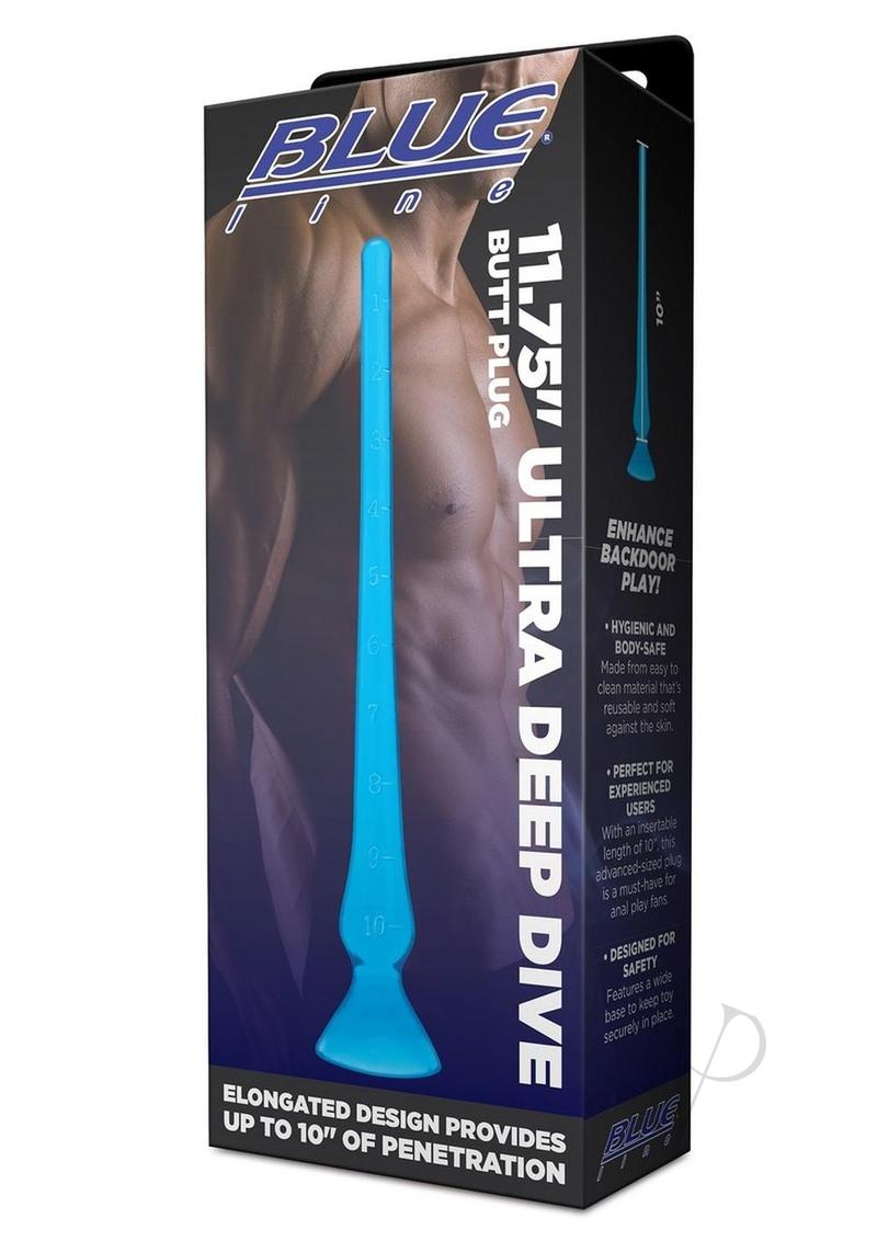 Blue Line Ultra Deep Dive Butt Plug for Anal Play - Premium Silicone Anal Plug for Men & Women - Perfect for BDSM, Couples Play & Solo Pleasure