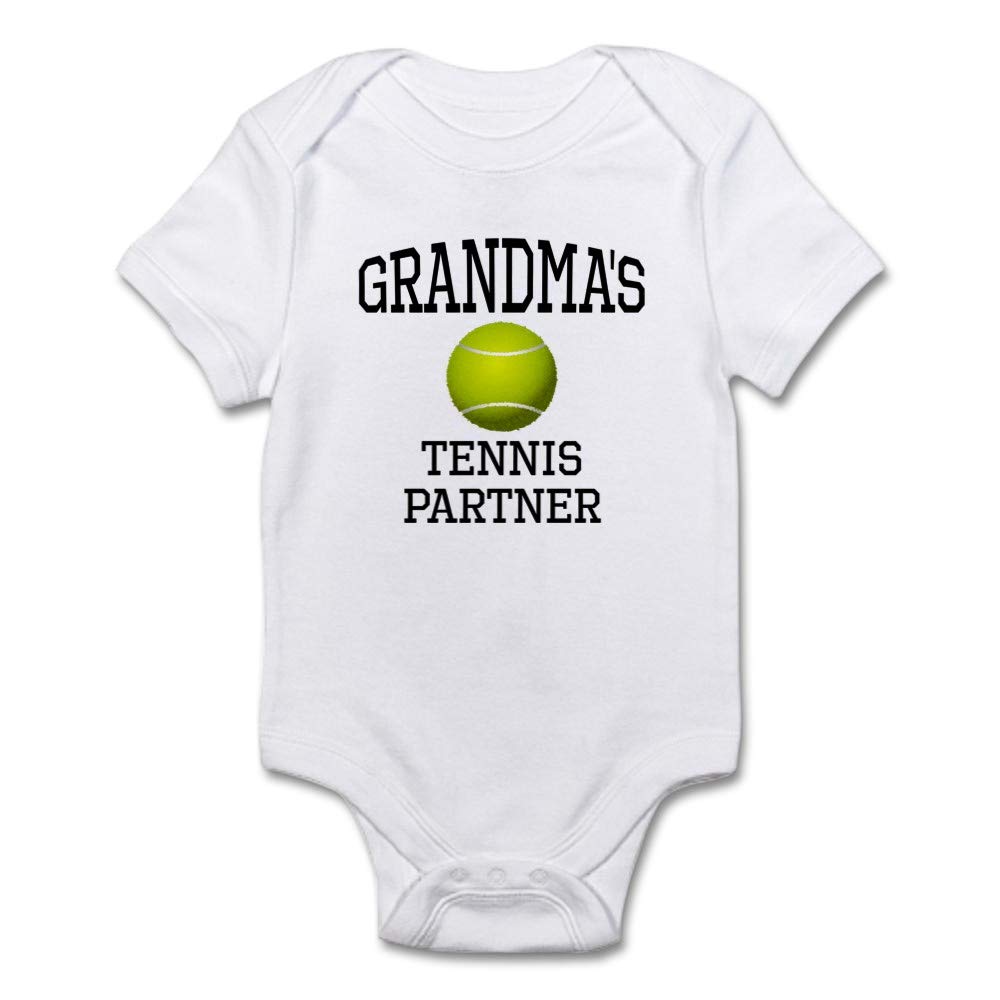 Grandma's Tennis Partner Baby Bodysuit - Cute Infant Onesie for Sports & Family Fun - Perfect Gift for Active Grandparents & Newborns | Great for Playtime, Photo Shoots & Tennis-Themed Events