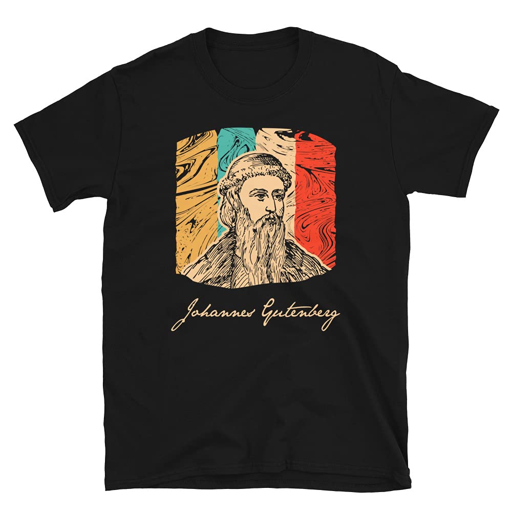 Vintage Johannes Gutenberg Printer Blacksmith Retro T-Shirt - Medieval History & Book Lover Gift - Perfect for Renaissance Fairs & Historical Reenactments