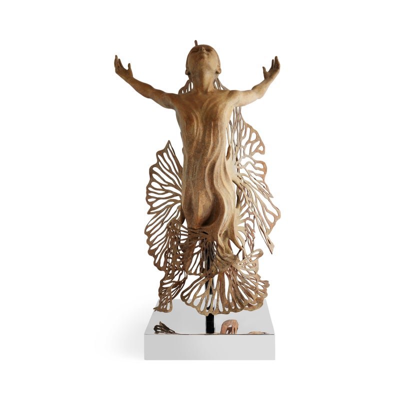 Ginkgo Fairy Sculpture - Handcrafted Home Decor, Unique Gift for Nature Lovers - Perfect for Living Room, Garden & Meditation Spaces