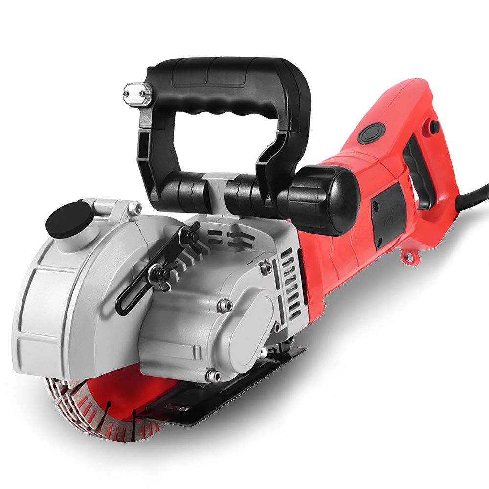 110V Red Wall Grooving Machine - Concrete & Marble Channel Cutter for Slotting & Grooving - Perfect for DIY Home Renovation, Construction & Tile Installation Projects
