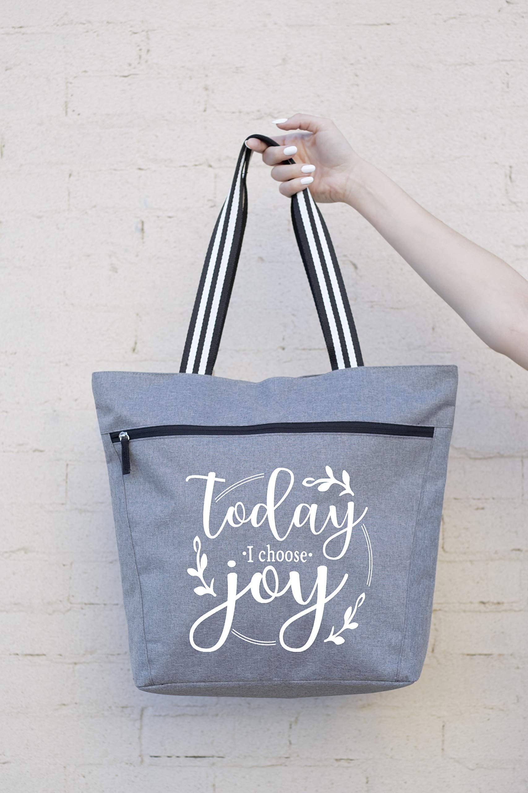 Brooke & Jess Designs Large Zippered Inspirational Tote Bags for Women - Christian Gift Ideas - Perfect for Church, Bible Study & Everyday Use