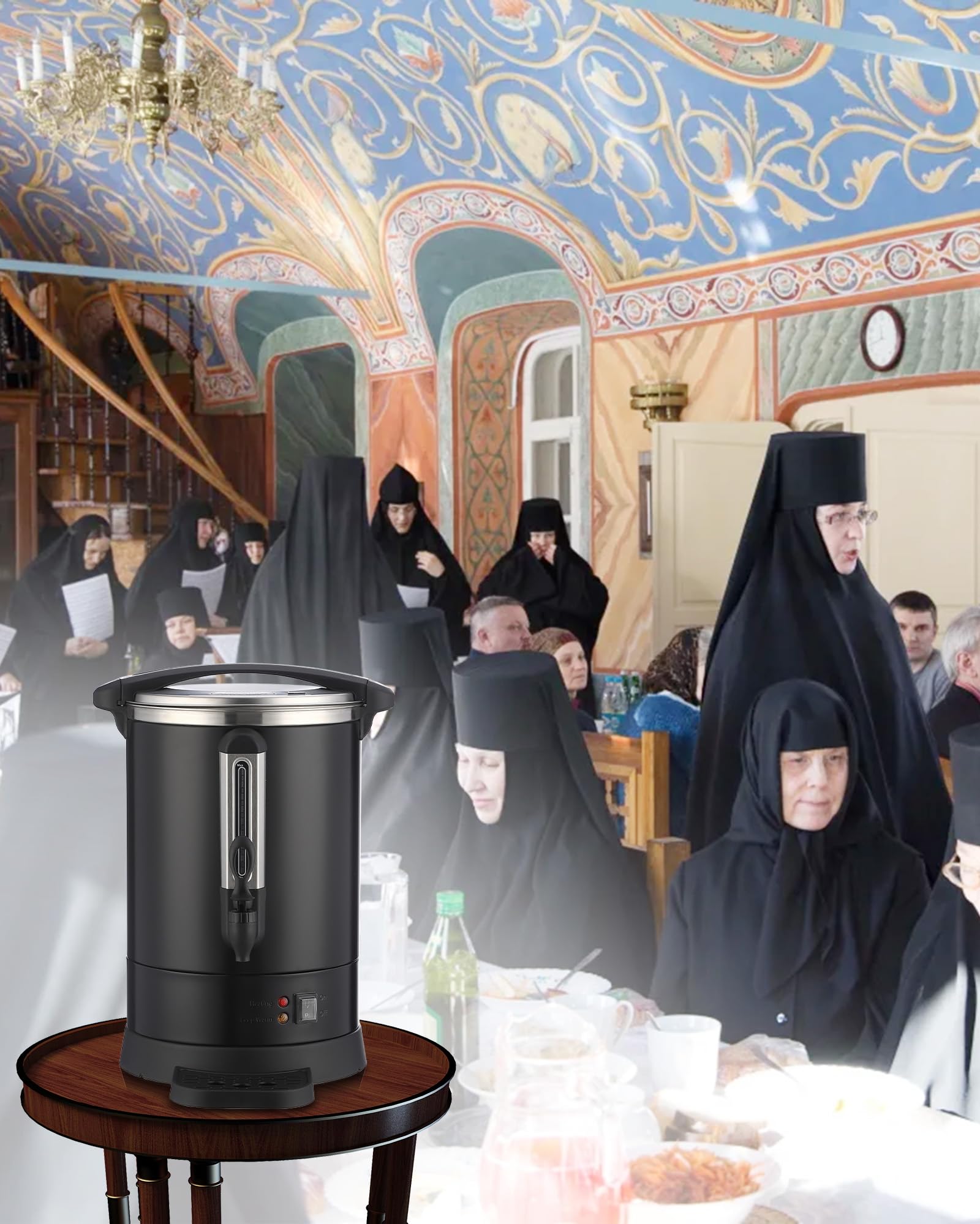 100Cups-14L Commercial Coffee Urn - Electric Coffee Dispenser & Fast Brew Stainless Steel Hot Water Urn for Catering, Meetings, Parties - Perfect for Large Events, Restaurants, and Office Break Rooms (Black)