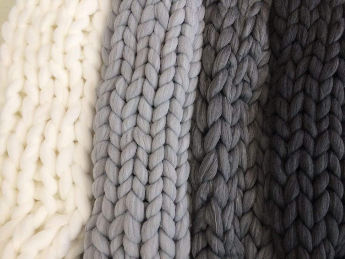 Clootess Bulky Chunky Yarn - 11 lbs Big Roving Wool for Hand Knitting, DIY Projects, Sofa & Bed Throw Blankets (Dark Gray) | Perfect for Cozy Winter Crafts, Home Decor & Gift Making