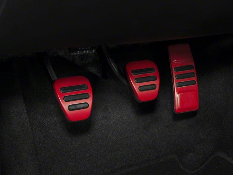 GT500 Style Red Pedal Covers for 05-14 Mustang Manual Transmission - Enhance Driving Experience on Track & Street