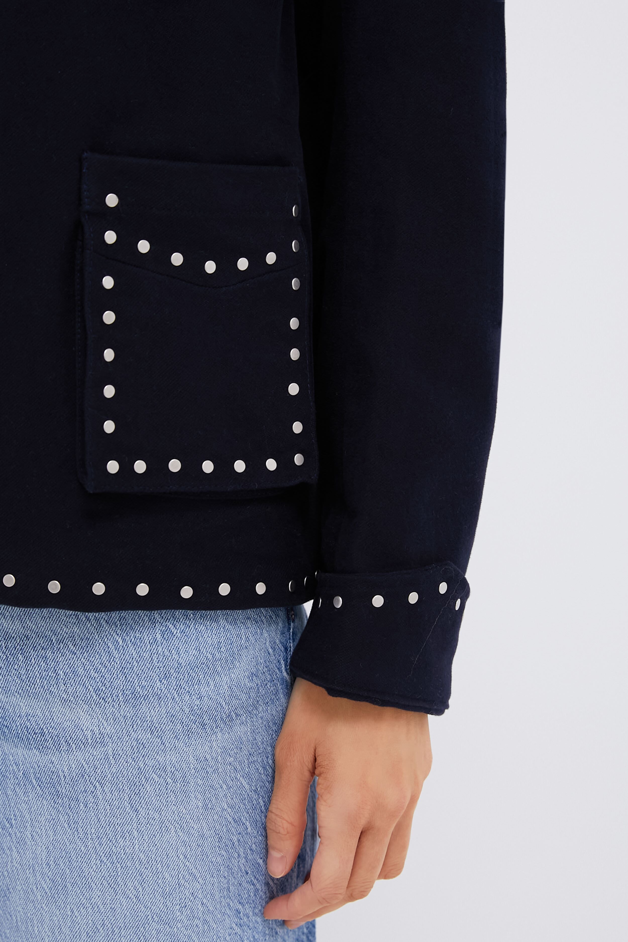 Midnight Blue Star Embroidered Denim Jacket for Men - Stylish Outerwear for Casual Wear & Street Fashion
