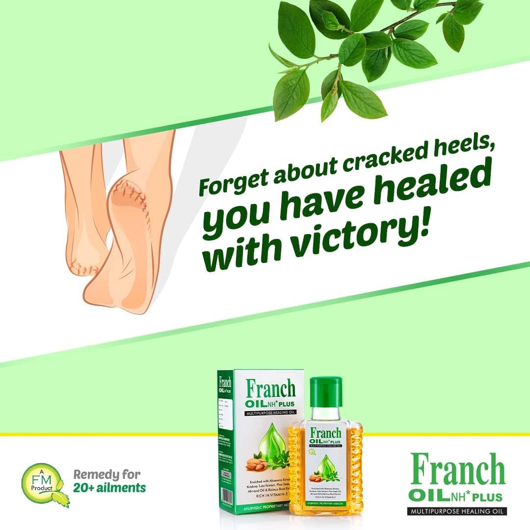 Franch Oil NH* Plus | Multipurpose Healing Oil for Stretch Marks, Small Burns, Scars & Pain Relief - 100ml | Natural Skin Care & Muscle Ache Solution for Daily Use