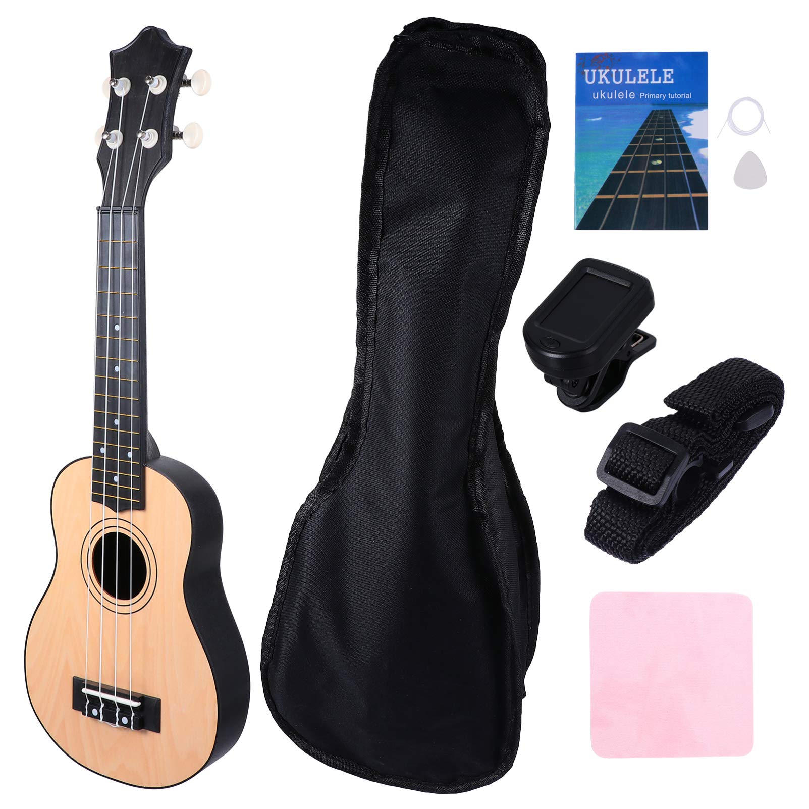 EXCEART 12 Inch Acoustic Ukulele Beginner Kit - 4 String Small Guitar with Gig Bag, Tuner & Strap - Perfect for Kids, Students & Adults - Ideal for Music Lessons, Travel & Home Practice