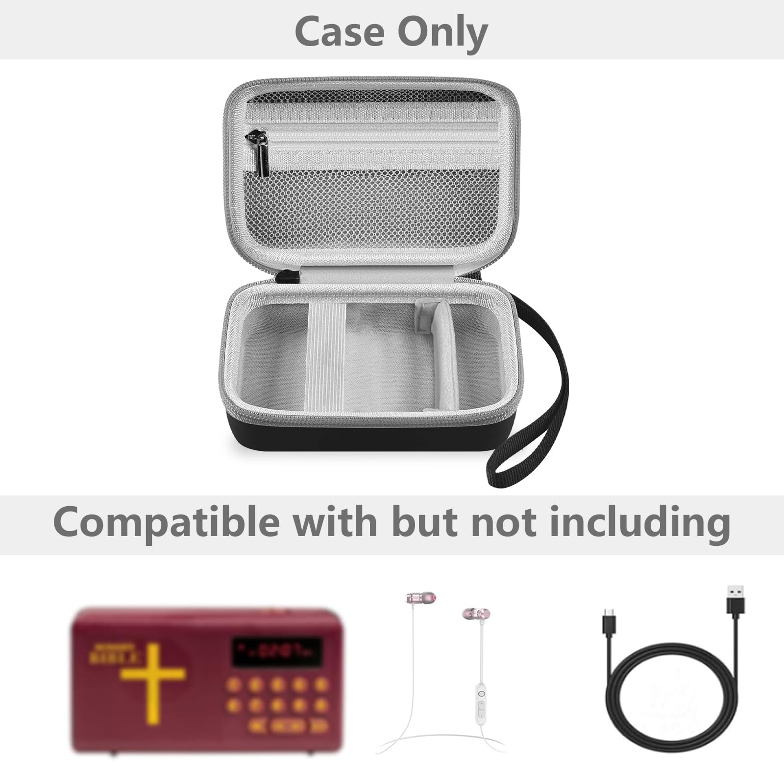 Leayjeen Travel Carry Case for Wonder Bible NIV Talking Audio Bible Player - Black (Case Only) | Protective Storage for Audio Bible Player | Perfect for Travel, Church, and Daily Use