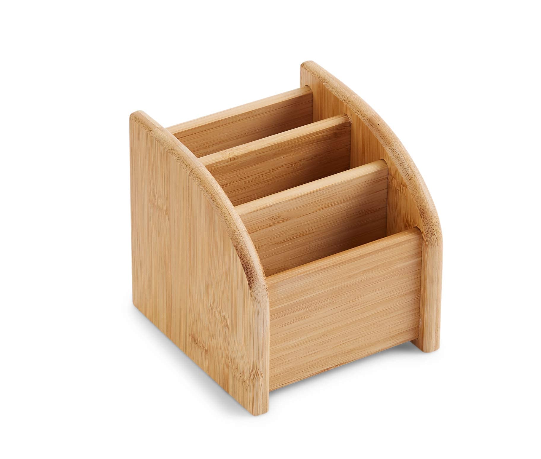 3-Tier Bamboo Desk Organizer - Office Supplies Storage for Pens, Makeup & Crafts | Perfect for Home Office, Vanity Table & Workspace Organization