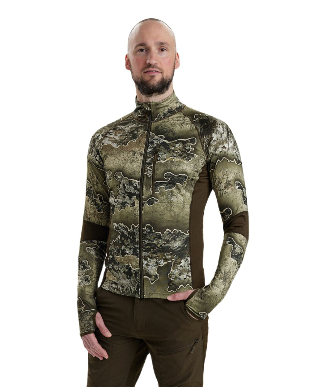 Deerhunter Excape Insulated Cardigan for Men - Lightweight Warm Fleece Jacket for Outdoor Hiking, Camping & Winter Travel