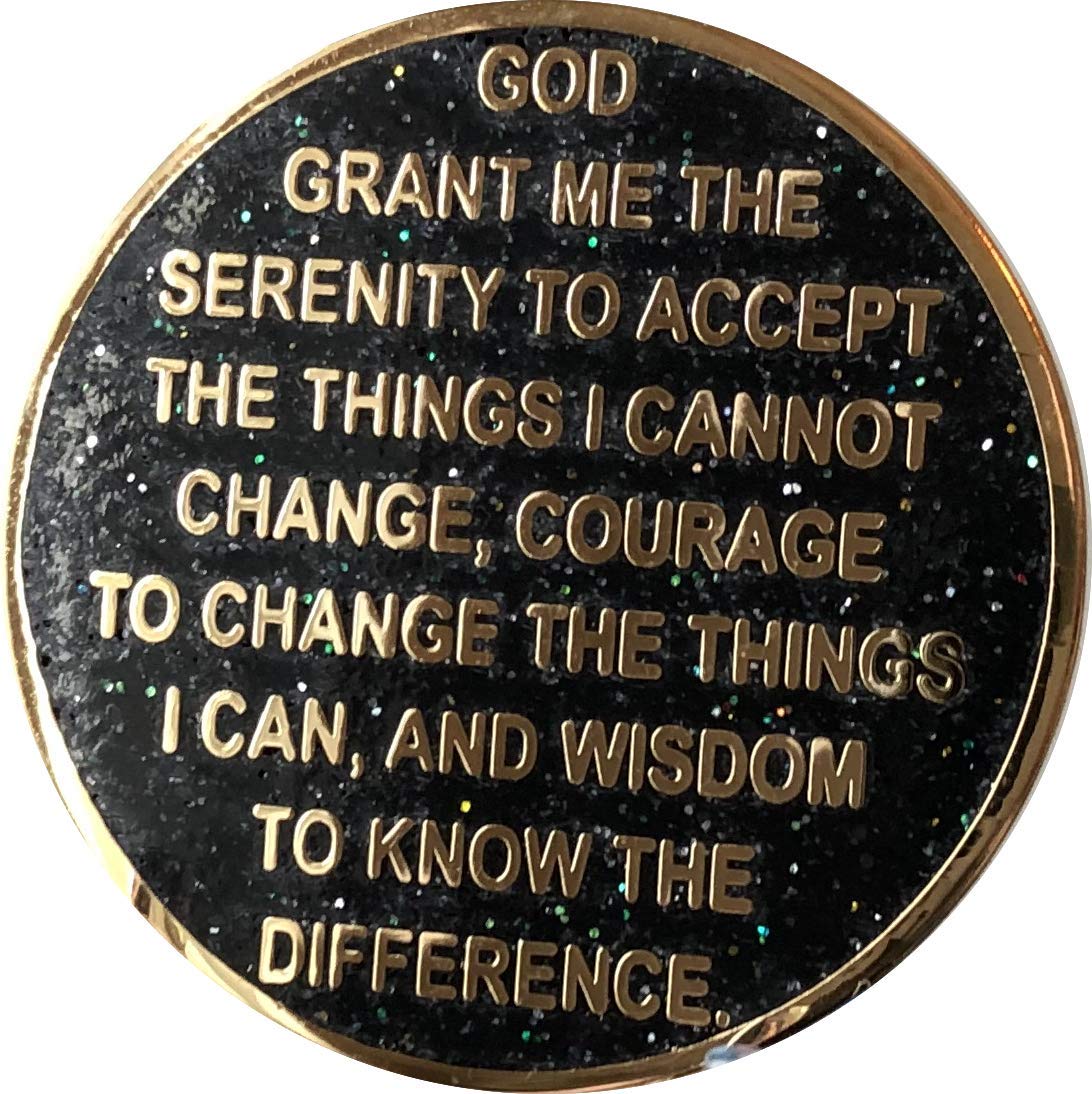 30 Year AA Medallion Reflex Black Glitter Gold Plated Color Chip XXX - Perfect for Collectors, Anniversary Gifts & Casino Night Accessories