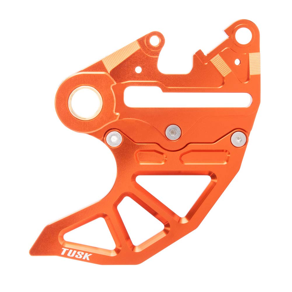Tusk Rear Brake Caliper Support with Orange Brake Disc Guard for KTM 450 XC-F (2006-2009, 2013-2022) - Dirt Bike Off-Road Protection & Performance Upgrade