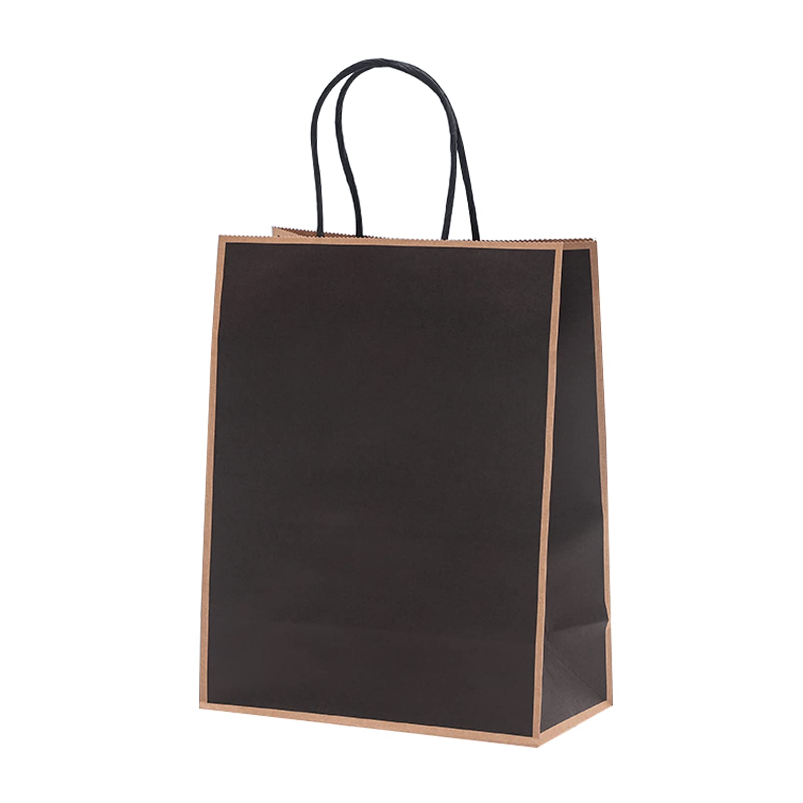 50 Pack Kraft Paper Bags with Handles - Eco-Friendly Brown Shopping Bags for Retail, Grocery & Takeout - 12
