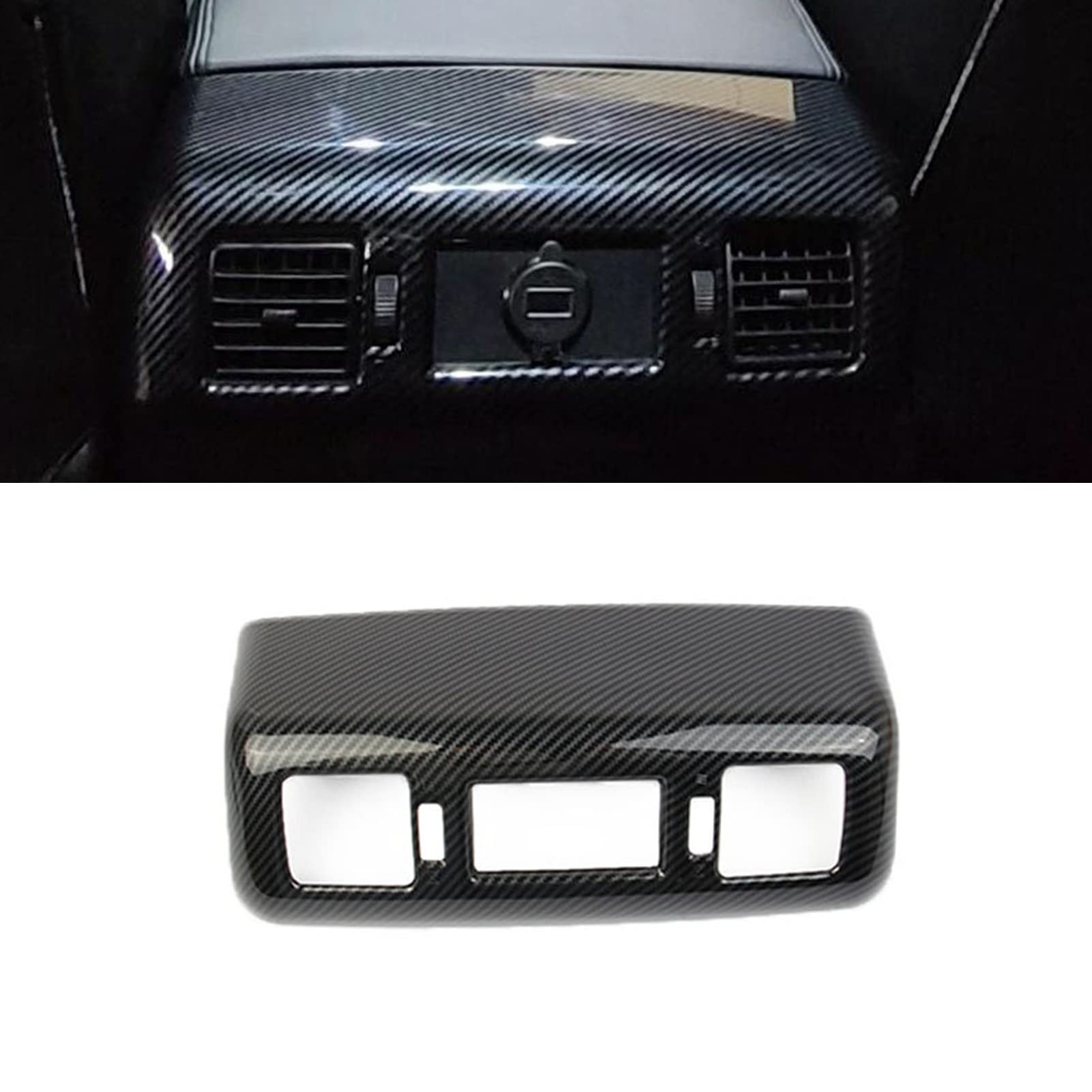 MICROCK ABS Carbon Fiber Center Console Rear Armrest Box AC Air Vent Trim for Toyota Tundra Crewmax & Double Cab (2014-2021) | Perfect for Road Trips & Daily Commuting