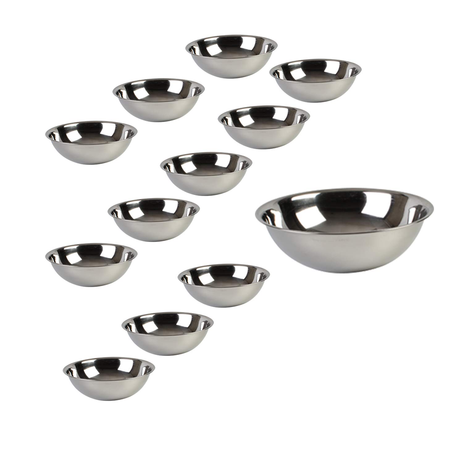 Premium Stainless Steel Mixing Bowls Set - 12QT & 13QT Heavy Duty Kitchen Bowls for Baking, Cooking, Mixing - Ideal for Meal Prep, Dough Kneading & Large Batch Cooking