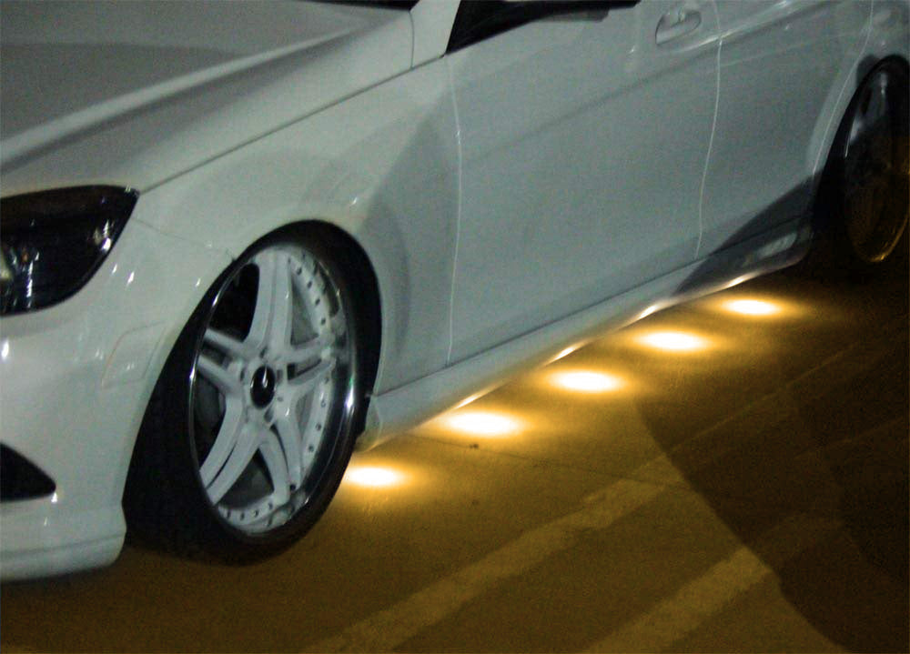 3000K Yellow 30W High Power Flexible LED Daytime Running Lights & Puddle Lamps Kit - Durable Waterproof Car Lighting for Trucks, SUVs, Jeeps (Easy Installation, Enhanced Visibility)