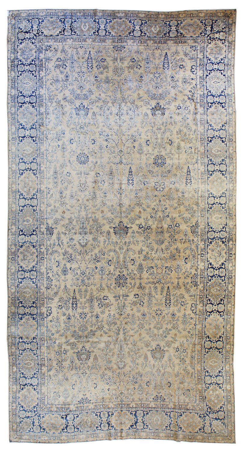 Antique Lavar Kerman Handwoven Traditional Persian Rug - 8x10 Feet Oriental Wool Carpet JF8037 for Living Room, Bedroom & Home Decor