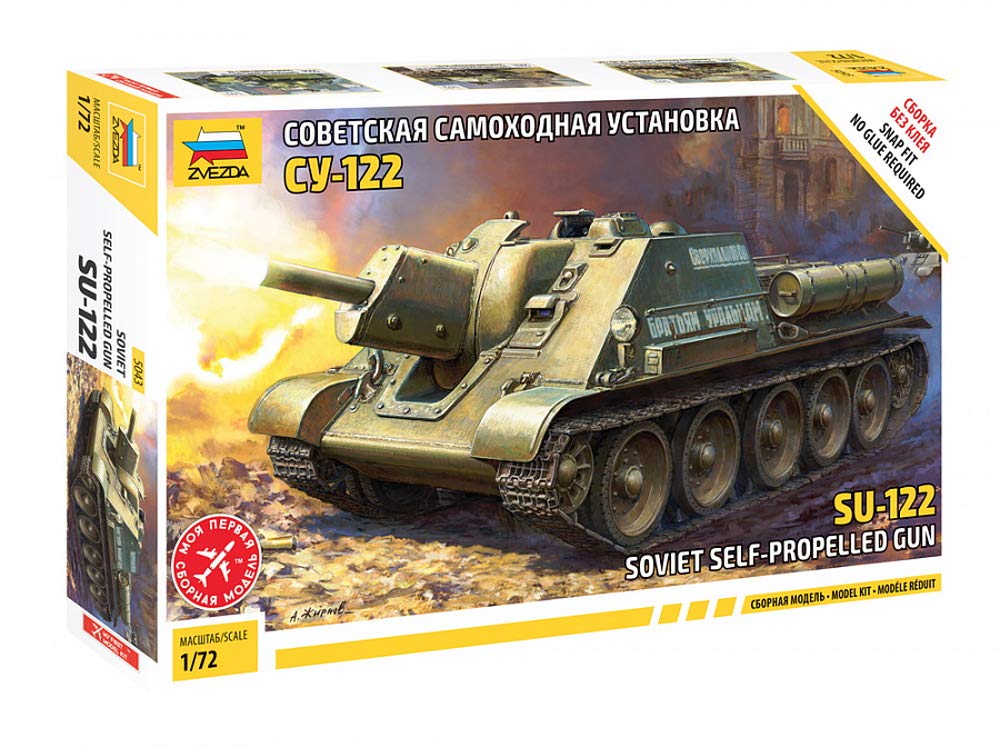 Zvezda 1/72 Scale Soviet SU-122 Self-Propelled Gun Model Kit 5043 - Perfect for Military History Enthusiasts & Model Builders
