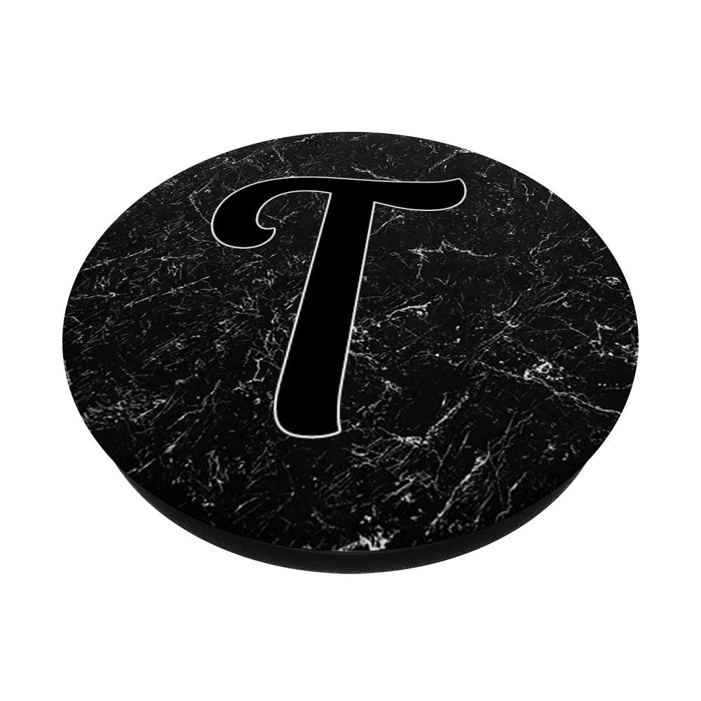 Black T Initial PopSockets Grip & Stand for Phones - Car & Desk Use