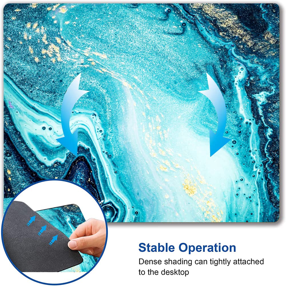 Blue Marble Mouse Pad - Non-Slip Rubber Base, Waterproof Square Gaming Mousepad for Office & Laptop Use - Perfect for Wireless Mouse, Computer Desk & Gaming Setup (Cute Design)