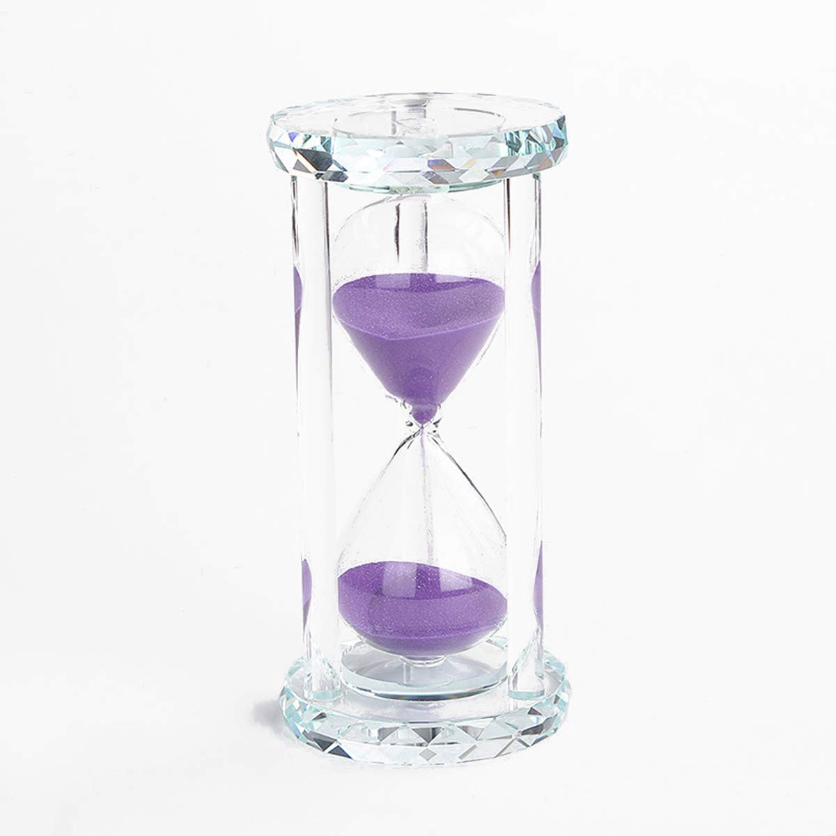 60 Minutes Hourglass Timer - Crystal Sand Timer with Diamond Carving Surface for Kitchen, Office, Desk Decor | Perfect Christmas & Birthday Gift (Purple) | Use for Cooking, Study, Meditation & Home Decoration