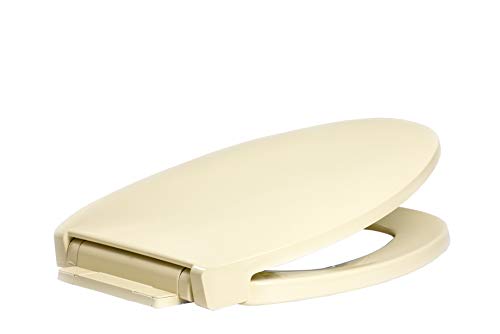 Centoco 1700SC-416 Slow Close Elongated Toilet Seat - Durable Plastic, Biscuit Color, Soft Closing Hinge for Bathroom Comfort - Perfect for Home, Hotel & Office Use