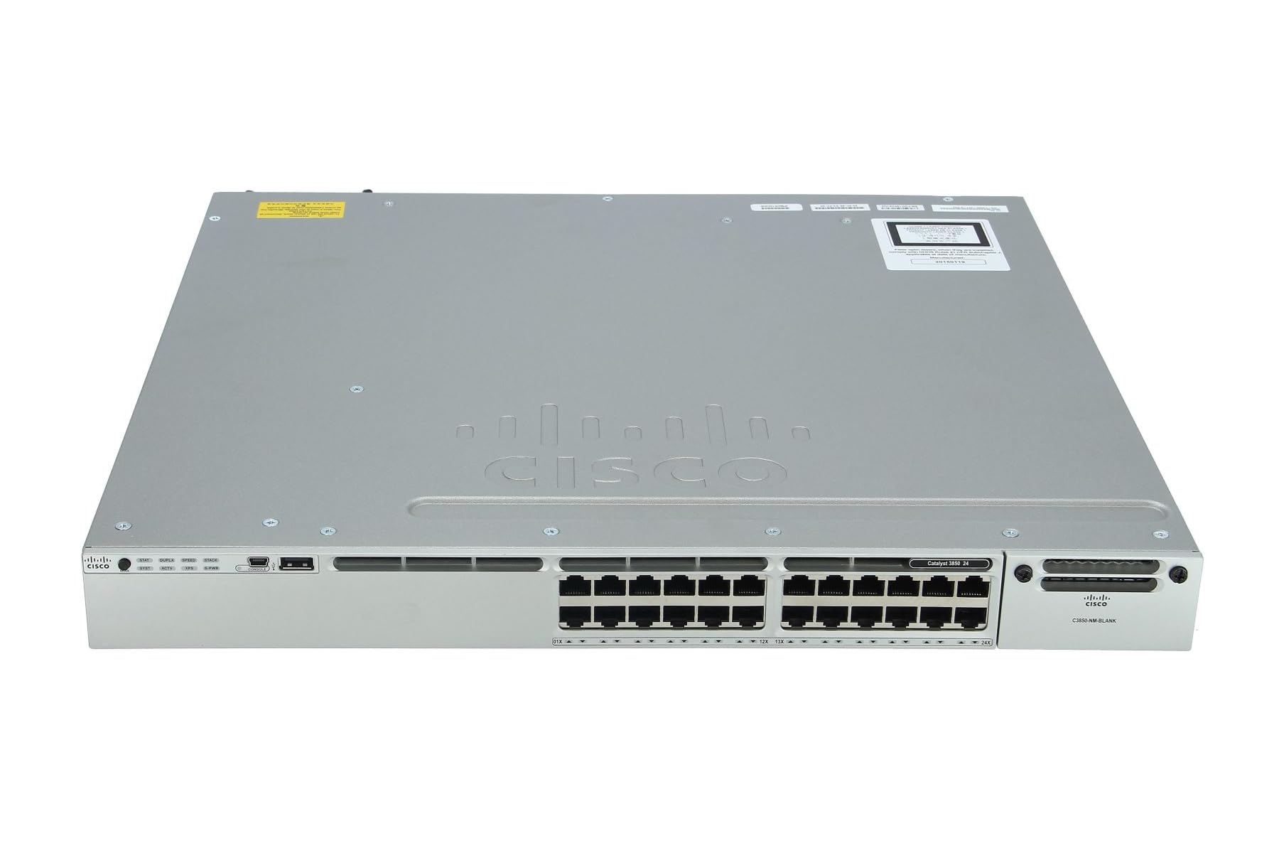 Refurbished Cisco WS-C3850-24P-L Catalyst 3850 24-Port PoE Gigabit Ethernet Switch | 24 x 10/100/1000 Ports with 370W Power | Layer 3 Managed Switch for Business Networks, Office & Data Center Use