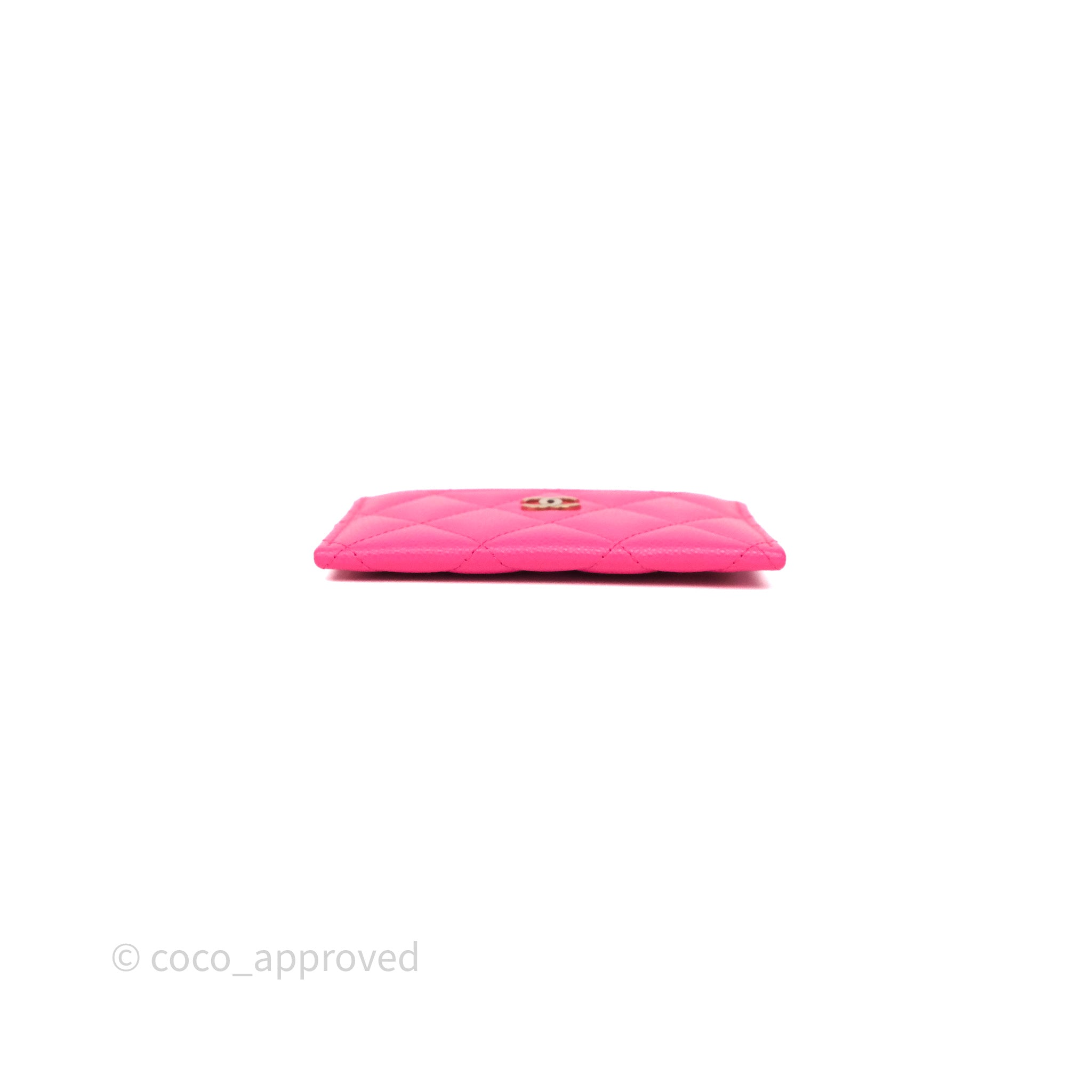 Chanel Classic Flap Card Holder in Pink Caviar Leather with Gold Hardware - Luxury Compact Wallet for Everyday Use & Gift Giving