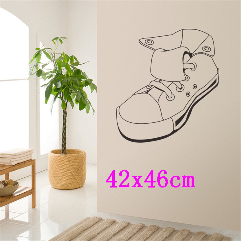 BB.er Sports Shoes Creative Wall Decals - 42x46cm Peel and Stick Removable Vinyl Stickers for Living Room, Cloakroom, Bedroom & Home Decor - Perfect for Sports Fans and Sneaker Lovers