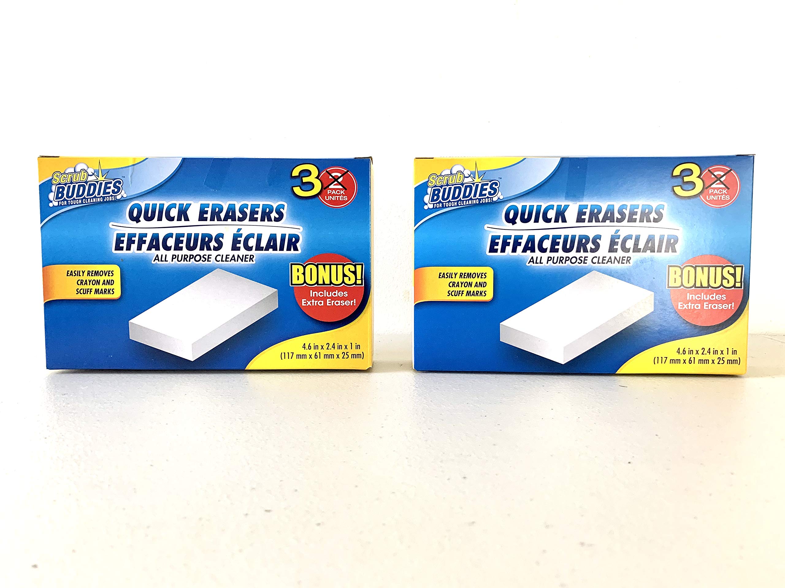 Quick Erasers All-Purpose Cleaning Pads - 2 Pack Boxes - Perfect for Kitchen, Bathroom, Office & Home Cleaning Tasks