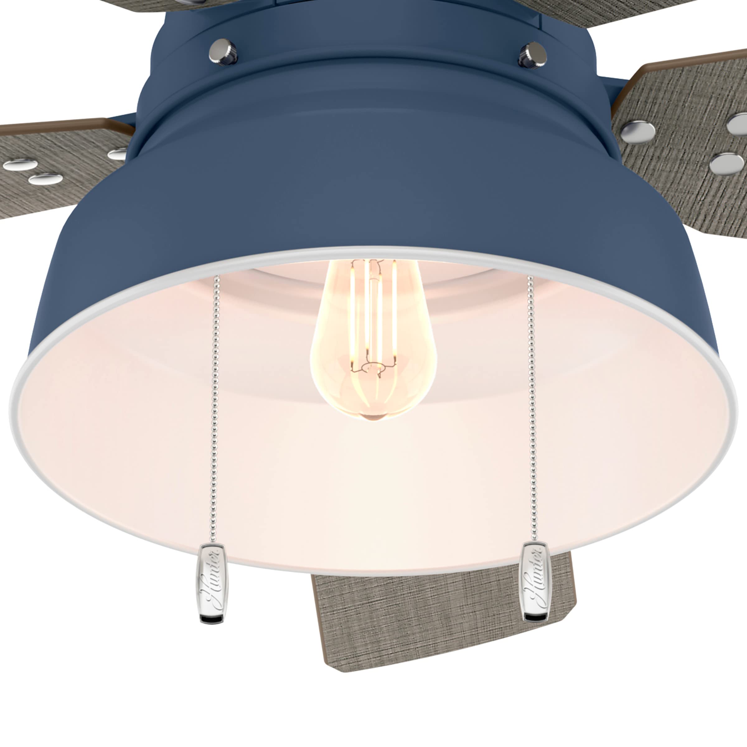 Hunter Fan Company 50252 Mill Valley 52-Inch Indoor/Outdoor Ceiling Fan with Remote Control - Indigo Blue Finish - Perfect for Bedroom, Living Room, Patio & Covered Porch