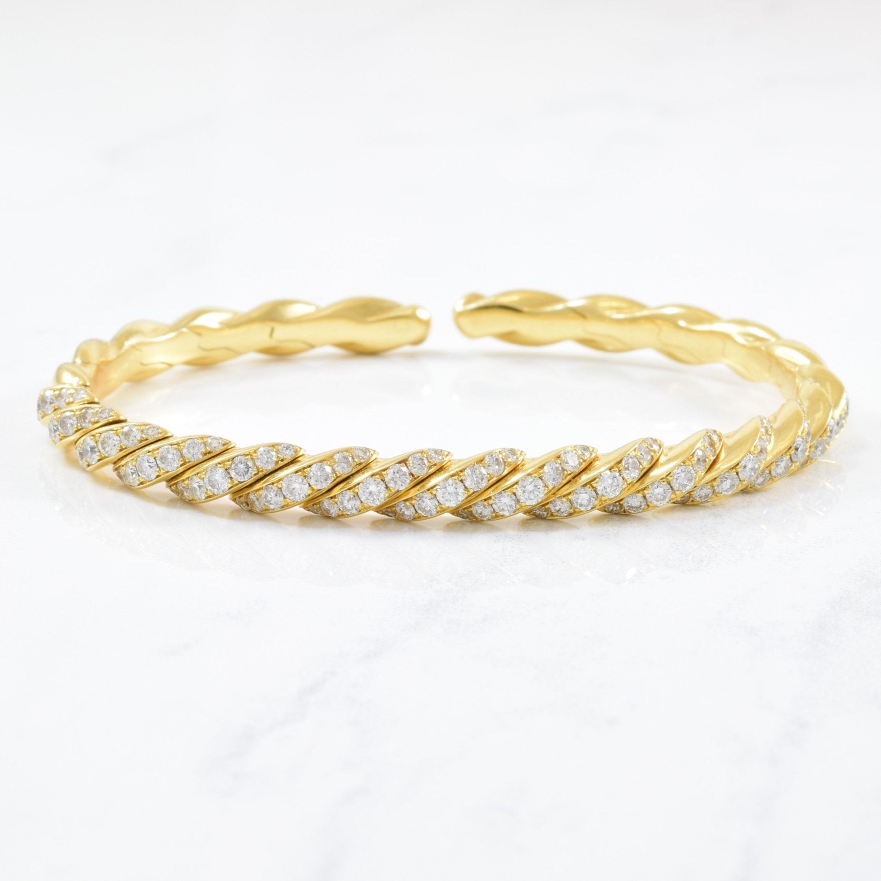David Yurman Pave Flex Diamond Bracelet - 6mm Width | Elegant Stackable Bracelet for Women | Perfect for Weddings, Parties & Everyday Luxury