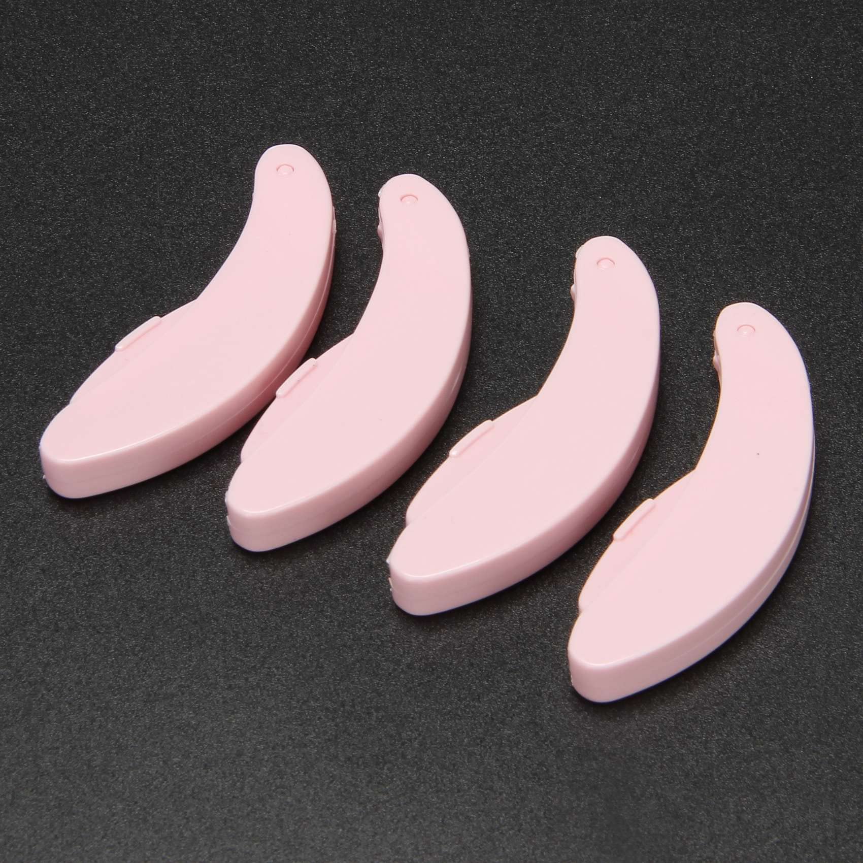 4 Pack Stainless Steel Eyelash & Eyebrow Comb - Foldable Lash Brush for Perfect Makeup Application - Pink Beauty Tool for Salon, Home & Travel Use