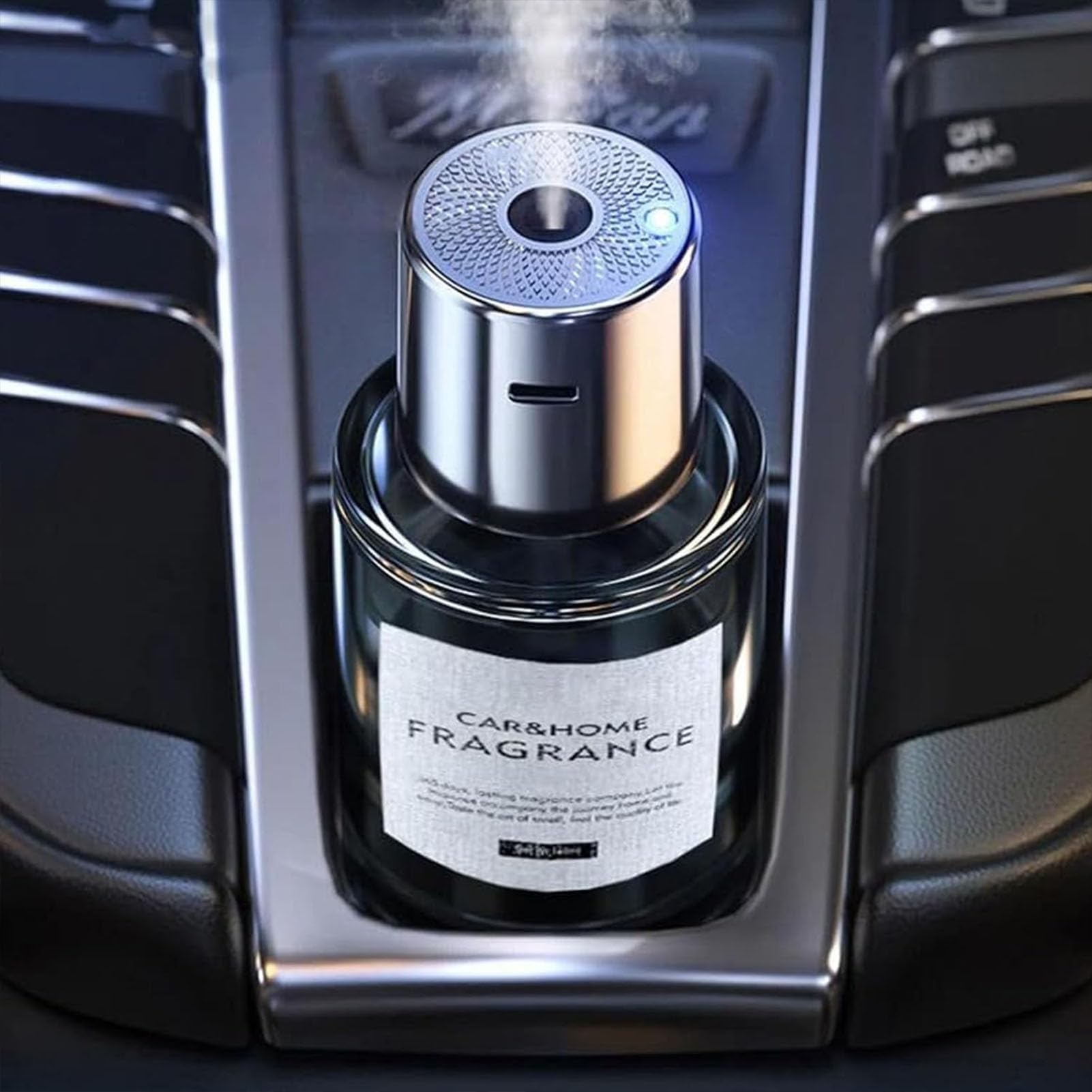 Smart Ultrasonic Car Air Freshener with 5-Speed Adjustment & Auto On/Off - Aromatherapy Diffuser for Fresh Lemon Scent - Perfect for Cars, Offices & Home Use