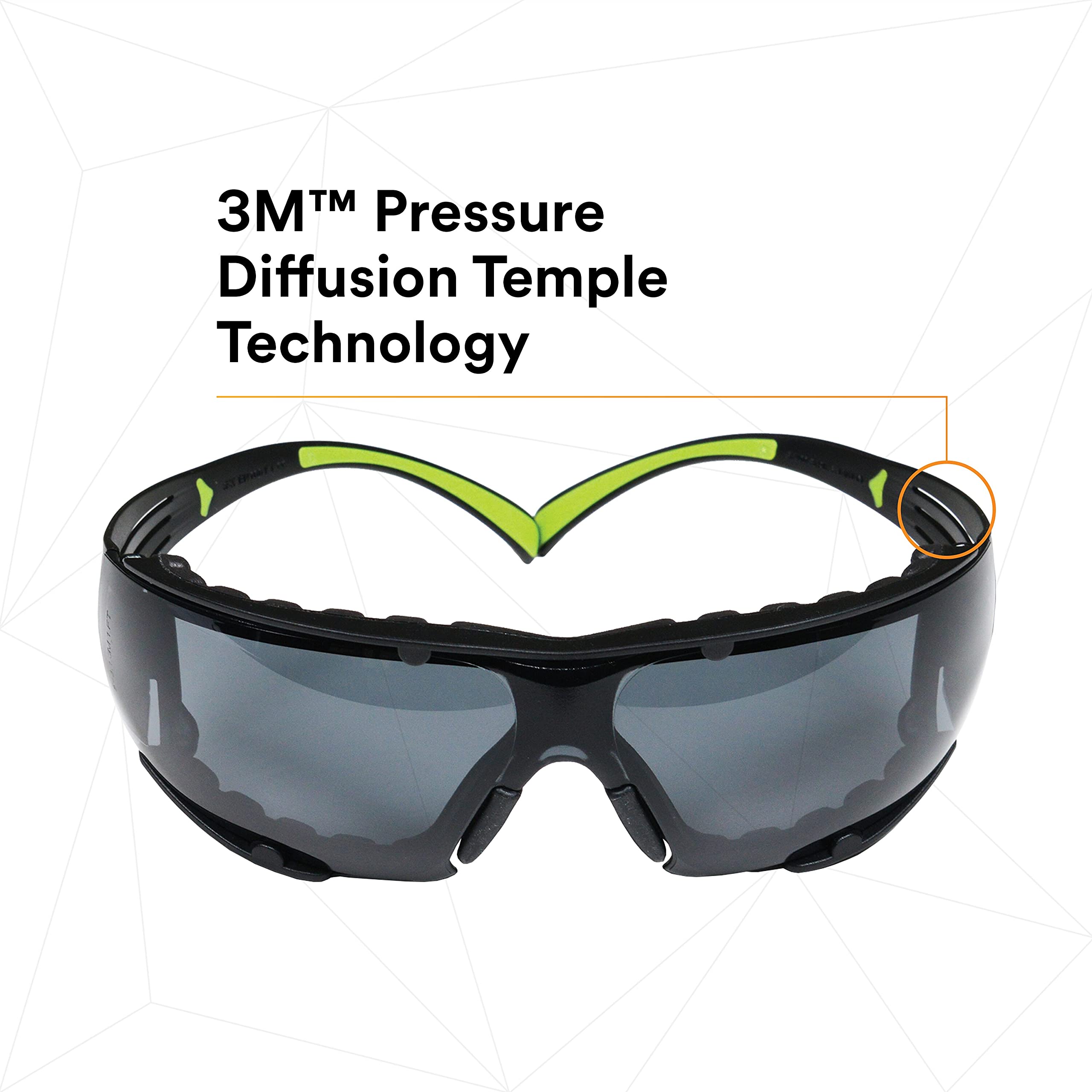 3M SecureFit 400 Safety Glasses for Men & Women - Z87 Certified, Anti-Fog & Anti-Scratch Gray Lens, Green/Black Polycarbonate Frame with UV Protection - Ideal for Construction, Woodworking, Lab Work & DIY Projects