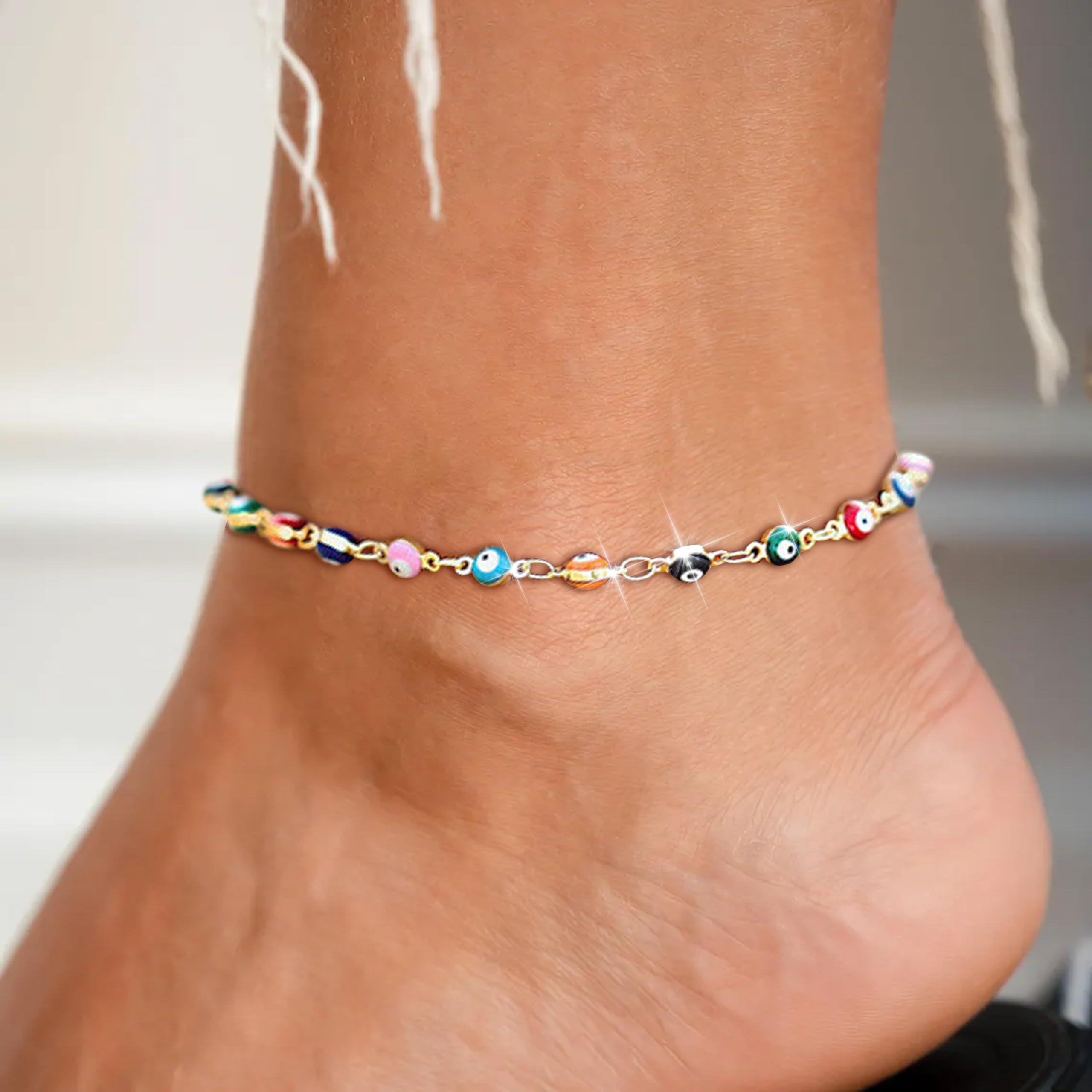 Gold Ankle Bracelets for Women - Dainty Paperclip Link Chain Anklets - Summer Beach Vacation Jewelry - Perfect for Outfits & Gifts