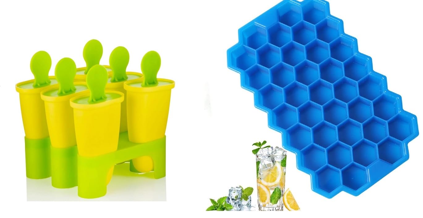 6-Piece Silicone Ice Cream Molds Set - Reusable Kulfi Maker, Ice Pop & Candy Trays for Freezer - Perfect for Homemade Desserts, Party Treats & Summer Snacks