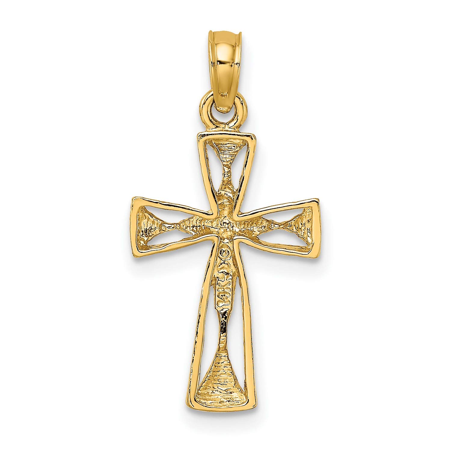 14K Yellow Gold Triangle Cut-Out Charm Pendant - Elegant Cross Design for Necklaces, Bracelets & Jewelry Making - Perfect for Gifts, Layering & Everyday Wear