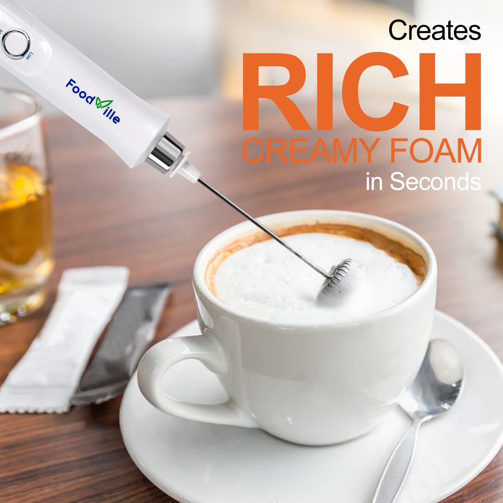 3-in-1 Rechargeable Milk Frother Handheld Foam Maker with Charging Stand & 3 Stainless Steel Whisks - Black with Travel Case - Perfect for Coffee, Latte, Hot Chocolate & Matcha at Home or Travel